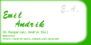 emil andrik business card